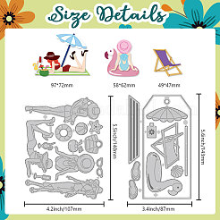Stanzschablonen aus Kohlenstoffstahl mit Stranddamenmotiv&nbsp;DIY-WH0309-3368