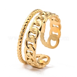 Ionenplattierung (IP) 304 Edelstahl-Fingerringe&nbsp;RJEW-L102-34G