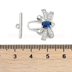 Messing Micro Pave klare Zirkonia Knebelverschlüsse&nbsp;KK-K391-20P