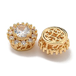 Perline zirconi micro pave  in ottone&nbsp;KK-U037-06G-01