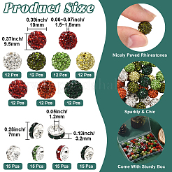 Weihnachtsthema 84 Stück 7 Farben handgemachte Polymer Clay Strass runde Perlen&nbsp;RB-PA0001-06