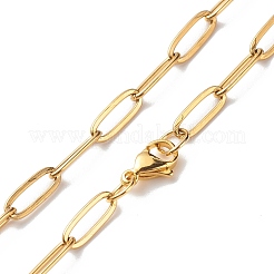 Ovales Gliederarmband und Halskette aus 304 Edelstahl mit Büroklammerketten&nbsp;SJEW-JS01254