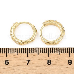 Orecchini a cerchio in ottone con micro pavé di zirconi cubici trasparenti&nbsp;EJEW-D348-18G
