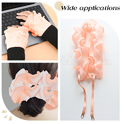 Bordure en dentelle plissée en mousseline de soie et organza&nbsp;DIY-WH0892-01A