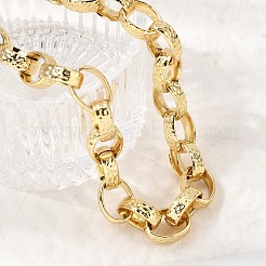 10.5 mm strukturierte Messing-Kabelkettenhalsketten&nbsp;NJEW-L013-05G