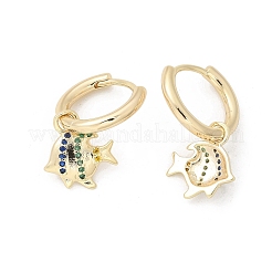 Orecchini a cerchio in ottone chiaro con zirconi cubici&nbsp;EJEW-Q014-26G