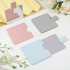 3 Stück 3 Farben Edelstahl-Handspiegel mit PVC-Abdeckung&nbsp;AJEW-SC0031-88B