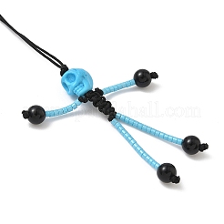 Decorazioni pendenti con semi di vetro scheletrico a tema Halloween&nbsp;HJEW-MZ00284-01