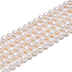 Fili di perle di perle d'acqua dolce coltivate naturali&nbsp;X-PEAR-S001-6-7mm-3