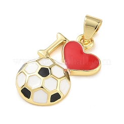 Pendentifs en laiton émaillé sur le thème du football&nbsp;KK-A303-01B-G02