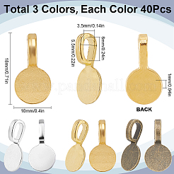 120 Stück 3 Farben tibetischen Stil Legierung Kleber auf flachen Pad Anhänger Bails&nbsp;FIND-SP0001-87