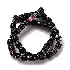 Hebras de cuentas de chevron hechas a mano con lampwork&nbsp;LAMP-K041-01B-01