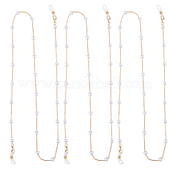 3 catena a maglie in ferro con catene per occhiali a forma di cuore di perle in plastica&nbsp;AJEW-CN0007-84