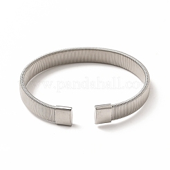 Offener Armreif aus flachem 304 Edelstahl mit Schlangenketten für Damen&nbsp;BJEW-C0033-05