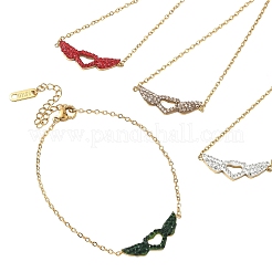 Valentinstag-Armband aus Edelstahl 304 mit Strassherz und Engelsflügeln&nbsp;SA-CBA5F76-01G