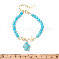 Armbänder mit Anhängern aus Edelstahl 304 und synthetischem Türkis&nbsp;BJEW-JB14065