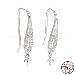 Ganci per orecchini in argento sterling anti-ossidazione rodiato 925&nbsp;STER-D035-39P