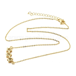 Colliers pendentifs triple étoile en laiton et verre&nbsp;KK-CBAB173-03G-06