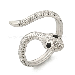 Manschettenringe aus schwarzem Emaille-Edelstahl 304 für Damen&nbsp;RJEW-G338-05P