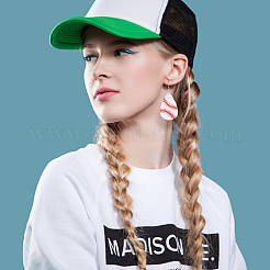 8 Paar 8 Stile PU-Kunstleder-Tropfen mit Sport-Motiv-Muster-Ohrhänger&nbsp;EJEW-AN0001-79