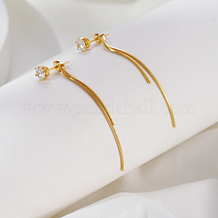 Elegantes pendientes de borlas redondas y planas de acero inoxidable&nbsp;BX2341-2