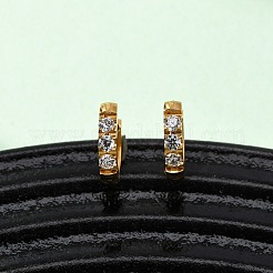 Pendientes de aro de acero inoxidable 304 con circonita cúbica transparente&nbsp;EJEW-D331-18A-G
