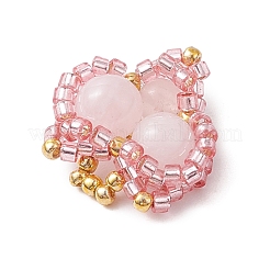 Pendenti a forma di cuore con perline di vetro&nbsp;PALLOY-MZ00466-04