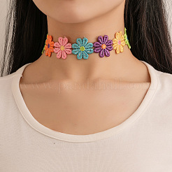 Chokerhalsketten aus Polyester-Blumenspitze mit Legierungsverschlüssen&nbsp;FS-WGF3ED2-01