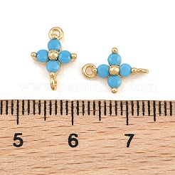 Conectores de latón con circonitas cúbicas azul cielo intenso&nbsp;CU-CBAA6E8-10G