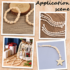 430 pièce de perles en bois naturel non fini&nbsp;WOOD-PA0001-89