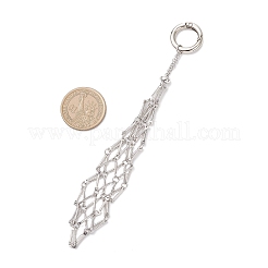 Sacchetto in macramè in acciaio inossidabile 304 con ciondolo porta pietre vuoto e decorazioni&nbsp;AJEW-JB01415-02