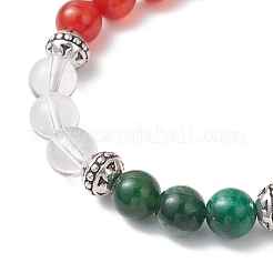 Bracelets extensibles en perles rondes de fuchsite naturelle&nbsp;BJEW-TA00661