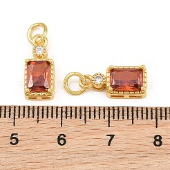 Messing ebnen Zirkonia Charms&nbsp;CU-CBA3D67-07G-07