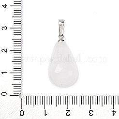 Tropfenförmige platinfarbene Messing-Quarzkristall-Anhänger&nbsp;G-F267-04I