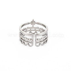 Anello polsino aperto a forma di stella in acciaio inossidabile 304 anti-ossidazione per donna&nbsp;RJEW-S405-151P