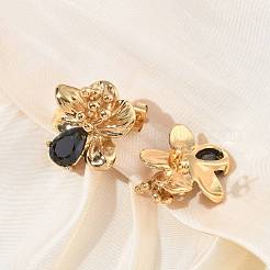 Orecchini a perno da donna in acciaio inossidabile 304 con zirconi cubici per San Valentino&nbsp;EJEW-F411-01G-01