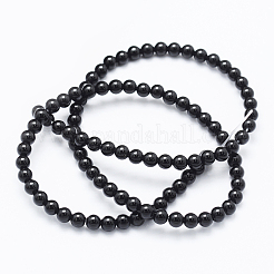Natürliche schwarze Onyxperlenstränge&nbsp;G-E469-08-4mm
