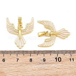 Pendentifs en laiton sertis de micro-pavés de zirconiums cubiques orange-rouge et émail&nbsp;CU-CBABDE1-11G-01