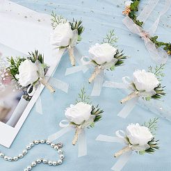 Seidentuch künstliche Blume Boutonniere&nbsp;AJEW-WH0258-295