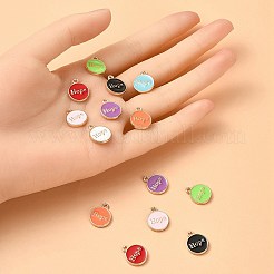16 pz 8 colori ciondoli in lega di smalto&nbsp;ENAM-YW0003-85