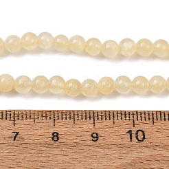 Colliers de perles rondes en jade de soie doré naturel de qualité A de 4 mm&nbsp;GG-CBAA808-03P-A