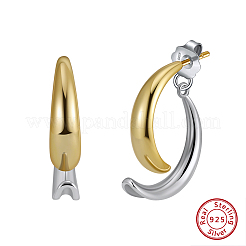 925 zweifarbige Ohrstecker in Tropfenform aus Sterlingsilber&nbsp;EJEW-H167-03GP