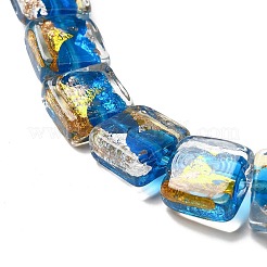 Perline lampwork in lamina d'oro e d'argento fatte a mano&nbsp;FOIL-C001-01B-08