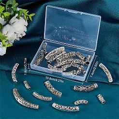 24 Stück 12 Stile tibetischer Stil Legierung gebogene Rohrperlen&nbsp;FIND-SC0002-98