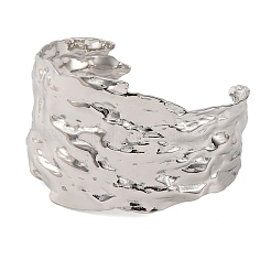 Brazaletes de acero inoxidable 304 con textura de moda para mujer&nbsp;LS-BJEW-D048-05P