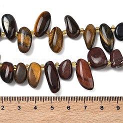 Dreifarbige Stränge natürlicher Tigerauge-Perlen&nbsp;G-P604-A12-01