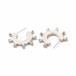 Orecchini a bottone da donna in ottone placcato a cremagliera con micro pavé di zirconi cubici&nbsp;EJEW-H091-22P