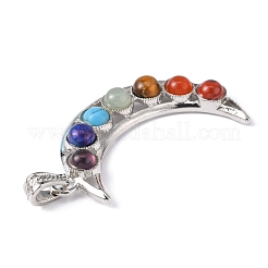 Chakra-Schmuck-Legierung Lünette Edelstein große Anhänger&nbsp;G-M039-02
