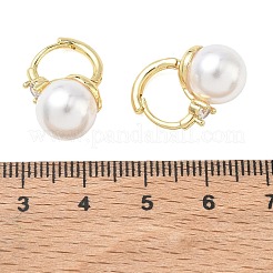 Boucles d'oreilles créoles en laiton micro pavé de zircons cubiques pour femmes&nbsp;EJEW-A168-22G