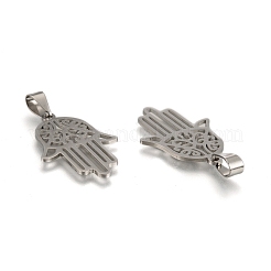 Ciondoli in acciaio inossidabile 304 mano di hamsa/mano di fatima/mano di miriam anti-ossidazione&nbsp;X-STAS-F016-18P